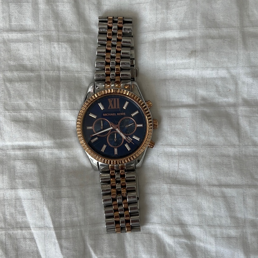 Blue and Gold Michael Kors Watch